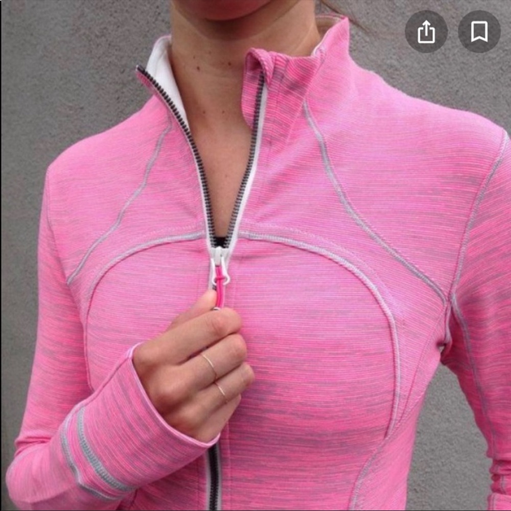Pink and grey Lululemon define jacket